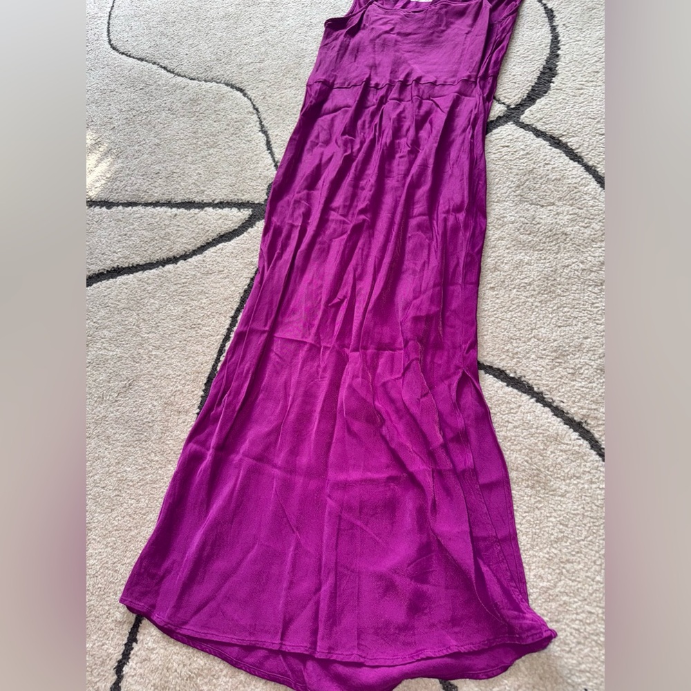 Anthropologie Satin Midi Cowl Neck Dress - Picture 6 of 8